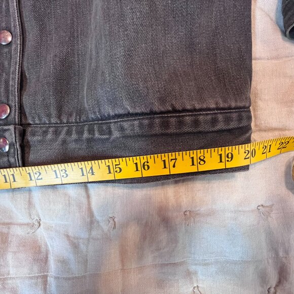 Vintage 80s dark grey and red denim jacket size Medium 8-10 - Picture 5 of 12